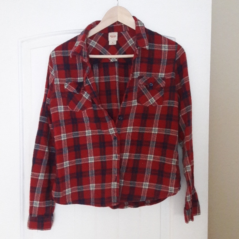 Red plaid flannel shirt